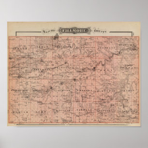 Map of Fillmore County, Minnesota Poster