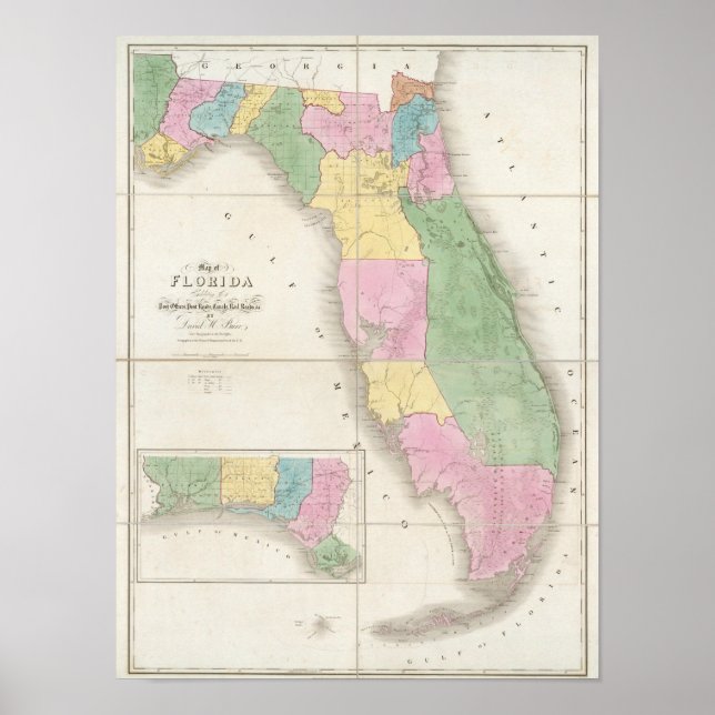 Map of Florida 2 Poster (Front)