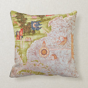 Map of Florida and the Antilles Cushion