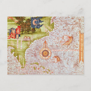 Map of Florida and the Antilles Postcard