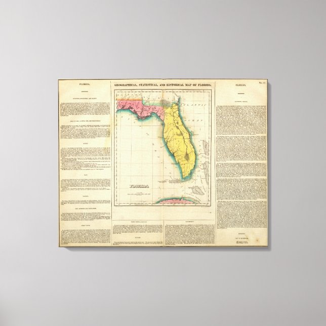 Map Of Florida Canvas Print (Front)