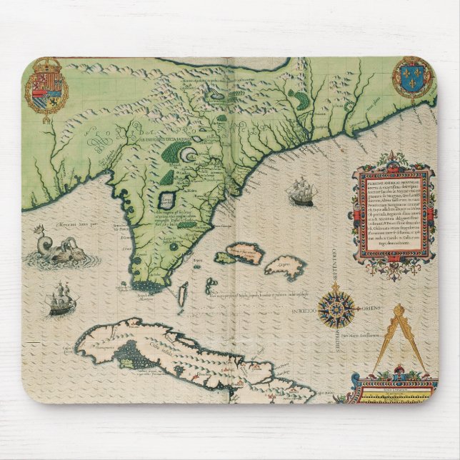 Map of Florida, from 'Brevis Narratio' Mouse Mat (Front)