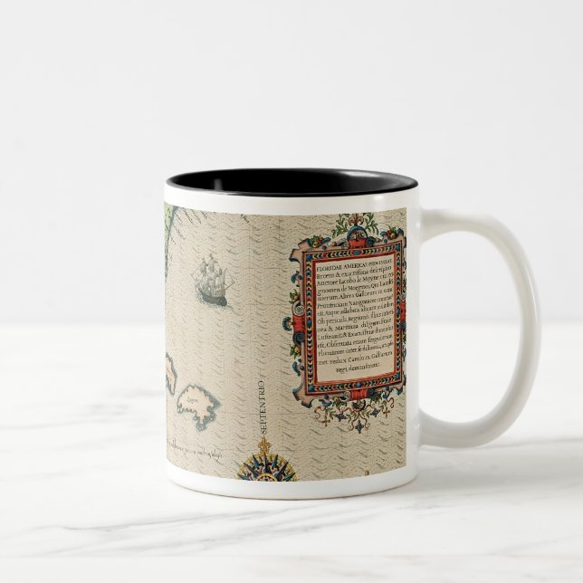 Map of Florida, from 'Brevis Narratio' Two-Tone Coffee Mug (Right)