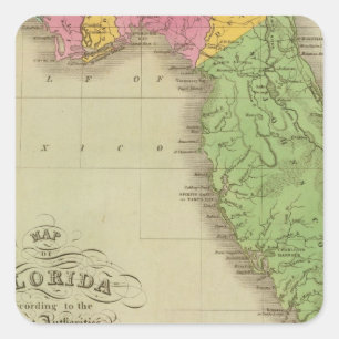 Map of Florida Square Sticker