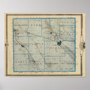 Map of Floyd County, State of Iowa Poster