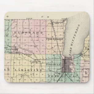 Map of Fond du Lac County, State of Wisconsin Mouse Mat