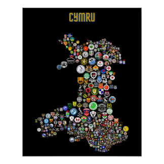 Map Of Football (Cymru) Poster