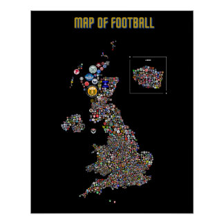 Map Of Football (UK) Poster