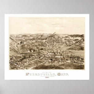 Map of Forestville, CT from 1880 Poster
