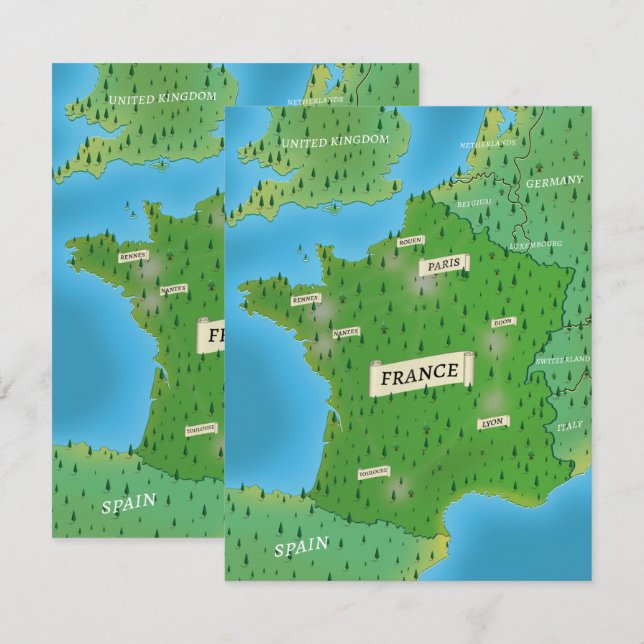 Map Of France (Front/Back)