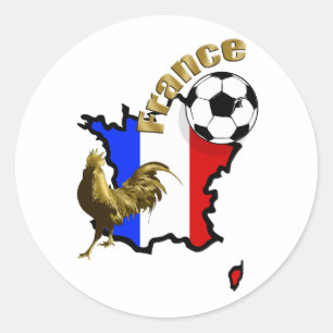 Map of France Le Coq soccer ball gifts Classic Round Sticker