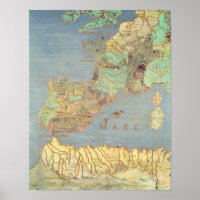 Map of France, Spain and North-West Africa