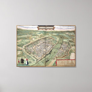Map of Frankfurt, from 'Civitates Orbis Terrarum' Canvas Print