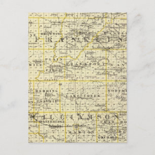 Map of Franklin and Williamson counties Postcard