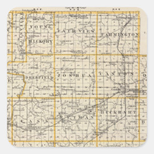 Map of Fulton County and Lewistown Square Sticker