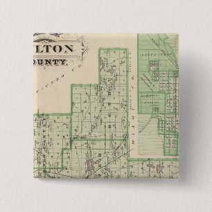 Map of Fulton County with Rochester, Fulton Co 15 Cm Square Badge