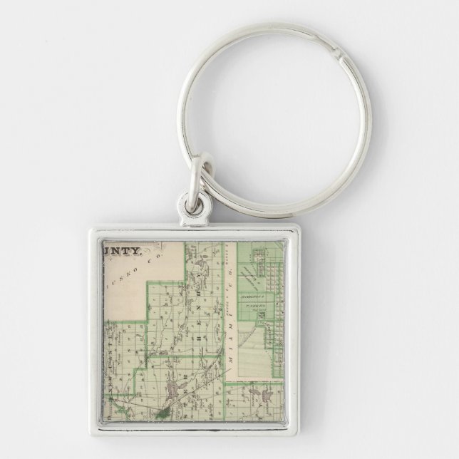 Map of Fulton County with Rochester, Fulton Co Key Ring (Front)