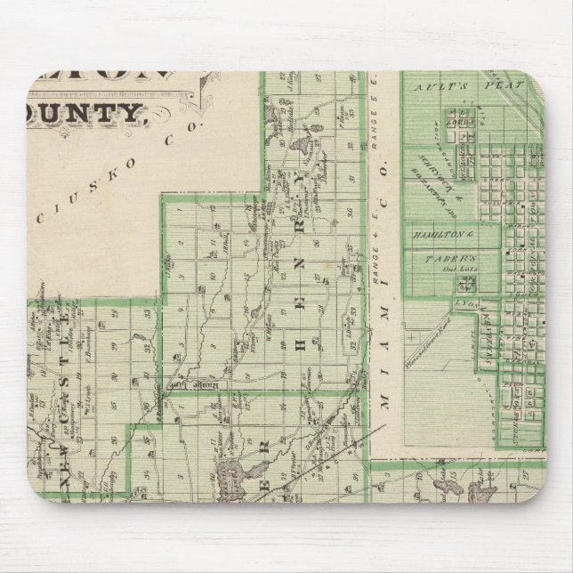 Map of Fulton County with Rochester, Fulton Co Mouse Mat (Front)