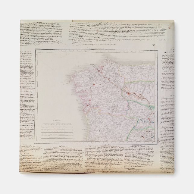 Map of Galicia with the route of the French army Magnet (Front)