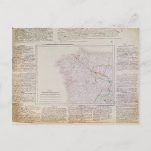 Map of Galicia with the route of the French army Postcard