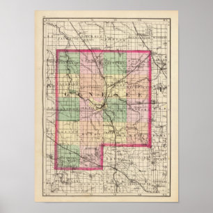 Map of Genesee County, Michigan Poster