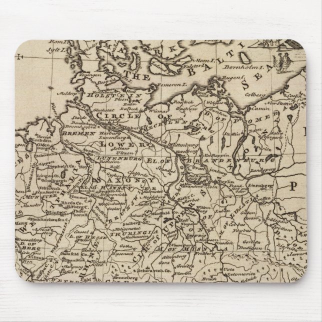 Map of Germany Mouse Mat (Front)