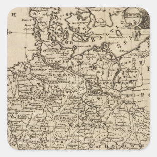 Map of Germany Square Sticker