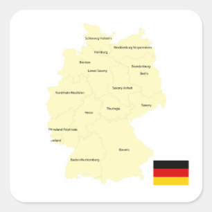 Map Of Germany Square Sticker