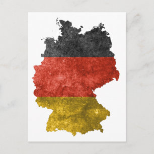 Map of Germany with flag colours Postcard