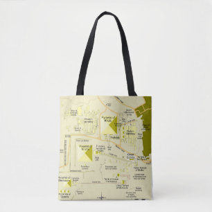Map of Giza pyramid complex Diagram Tote Bag