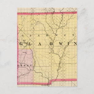 Map of Gladwin County, Michigan Postcard