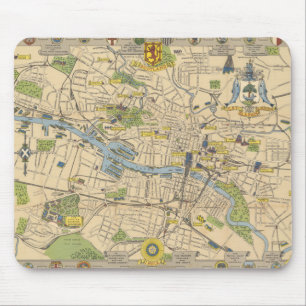 Map of Glasgow, England Mouse Mat