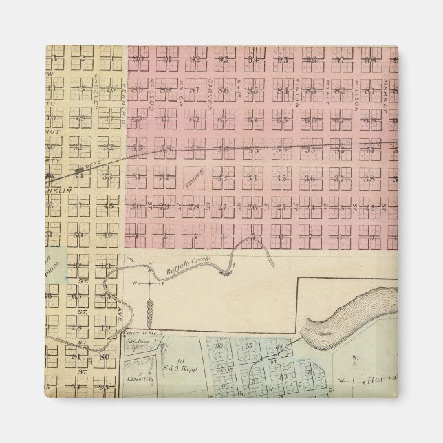 Map of Glencoe, Map of Henderson, Minnesota Magnet (Front)