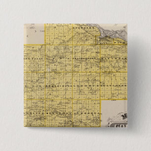 Map of Goodhue County, Minnesota 15 Cm Square Badge
