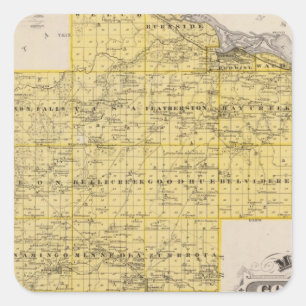 Map of Goodhue County, Minnesota Square Sticker