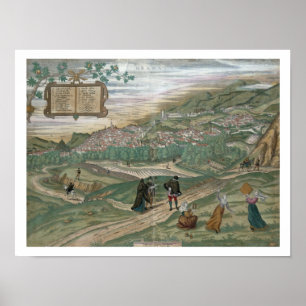 Map of Granada, from 'Civitates Orbis Terrarum', V Poster