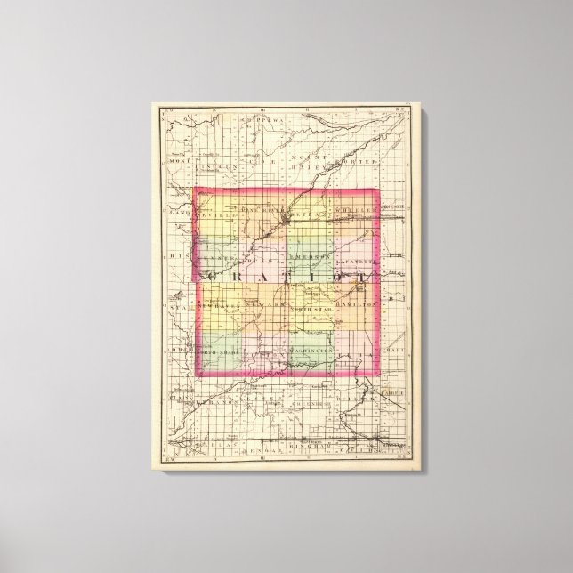 Map of Gratiot County, Michigan Canvas Print (Front)