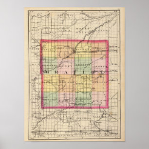 Map of Gratiot County, Michigan Poster
