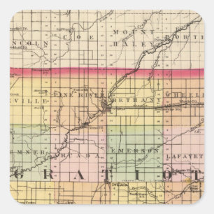 Map of Gratiot County, Michigan Square Sticker