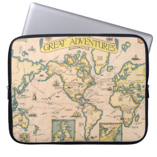 Map of Great Adventures Laptop Sleeve