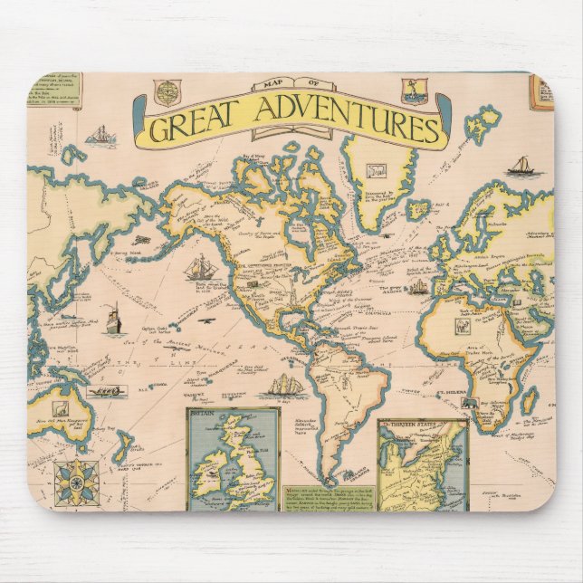 Map of Great Adventures Mouse Mat (Front)