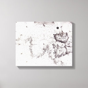 Map of Great Britain, France and Spain, 1473 Canvas Print