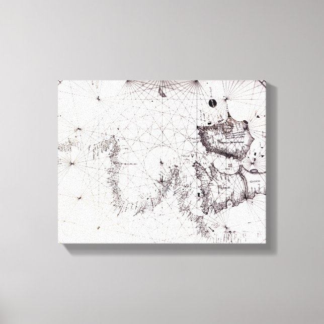 Map of Great Britain, France and Spain, 1473 Canvas Print (Front)