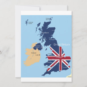 Map Of Great Britain Invitations