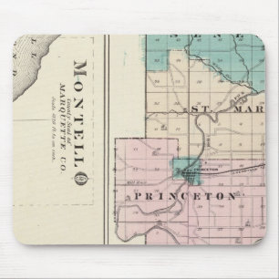 Map of Green Lake County, State of Wisconsin Mouse Mat