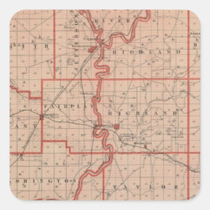 Map of Greene County Square Sticker