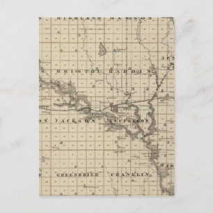 Map of Greene County, State of Iowa Postcard
