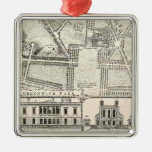 Map of Greenwich Park Metal Tree Decoration