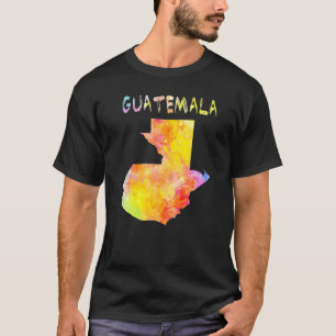 Map Of Guatemala Colorful Map Watercolor Illustrat T-Shirt