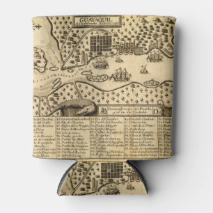 Map of Guayaquil, Ecuador (1741) Can Cooler